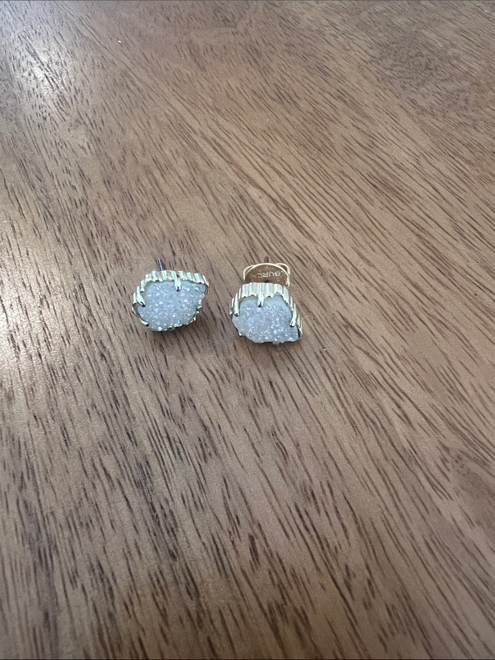 Kendra Scott white Druzy Gold Stud Earrings